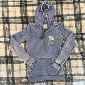 Vintage Roxy Light Blue Zip-Up Hoodie